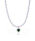 Collana Perle Con Cuore Zircone Smeraldo