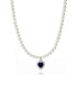 Collana Perle Con Cuore Zircone Zaffiro