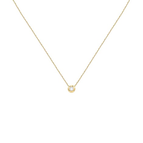 Collana Punto Luce Cipollino Oro Giallo 9kt E Diamanti G SI