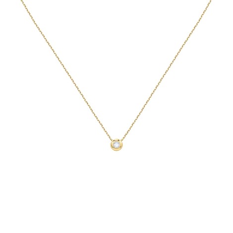 Collana Punto Luce Cipollino Oro Giallo 9kt E Diamanti G SI