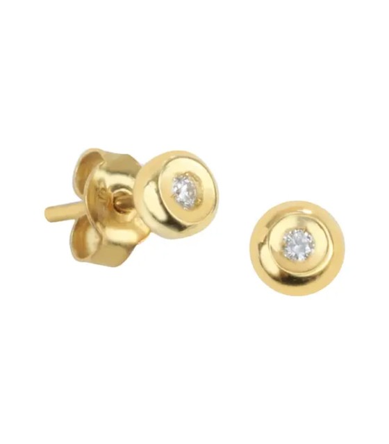 Orecchini a cerchio piatti in oro giallo da 9 ct con taglio a diamante - Italia