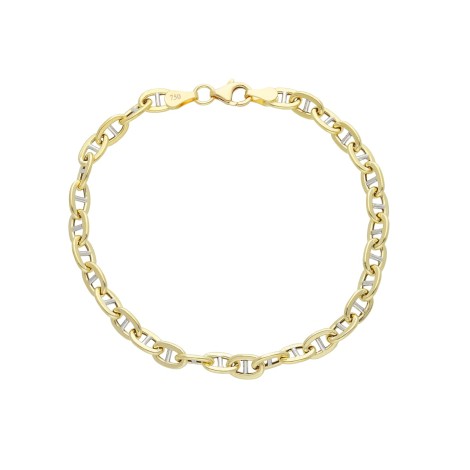 Bracciale Catena Traversino Oro Giallo e Oro Bianco 18kt