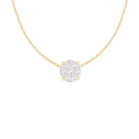 Collana Punto Luce Pavè Oro Giallo 9kt E Diamanti