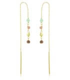 Orecchini in oro giallo 9kt e pietre quadrate Cubic Zirconia CZ 5mm