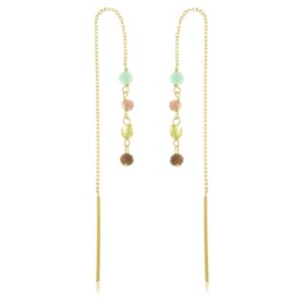 Orecchini Filo Oro Giallo 9kt e Pietre Colorate