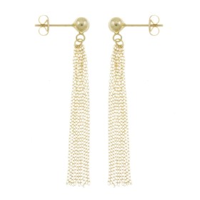 Orecchini Filo Pendenti Oro Giallo 9kt 4mm