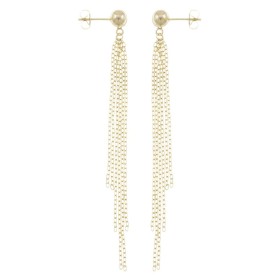 Orecchini Filo Pendenti Oro Giallo 9kt 5mm