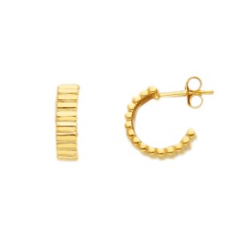 Orecchini Semi Cerchietti Lavorati Oro Giallo 9kt