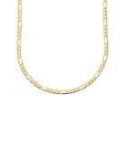 Collana Donna Oro Giallo 9K (375) | Catena Figaro Belcher Taglio Diamante, Regalo In Confezione Elegante