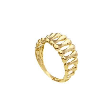 Anello Fascia Alternata Oro Giallo 9kt