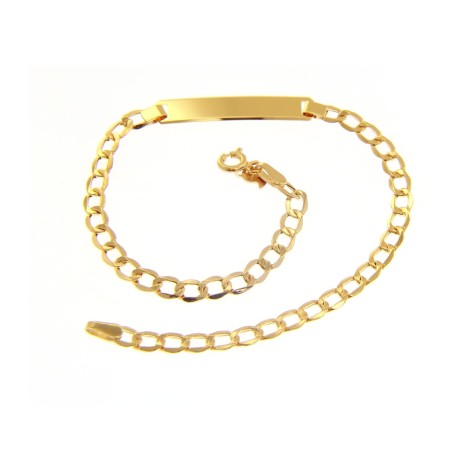 Bracciale Targhetta Oro Giallo 9kt Groumette