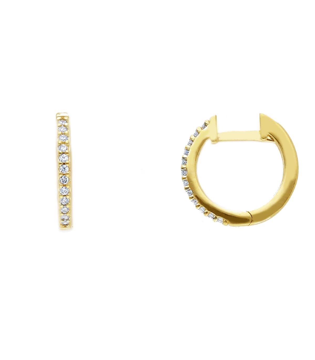 Orecchini In Oro Giallo 9kt Con Zirconia Rotonda 3mm - 6 Griffe - Perno Sottile 0,65mm - Gioiello Elegante Donna