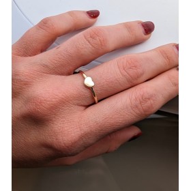 Anello Cuore Oro Giallo 9kt Sottile indossato