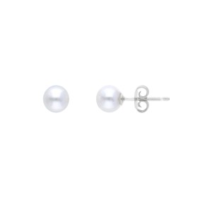Orecchini Perle Oro Bianco 9Kt medi