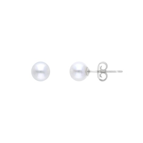 Orecchini Perle Oro Bianco 9Kt medi