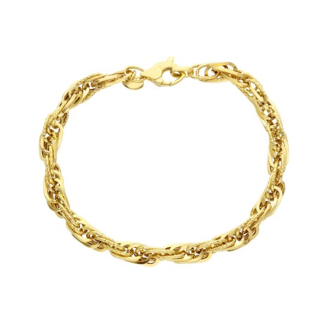 Bracciale Maglia Fantasia Oro Giallo 9kt Martellata