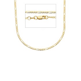 Collana Catena Figaro Oro Giallo 9kt Moschettone Ovale Filo 0,50