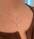 Collana Punto Luce Pavè Oro Bianco 9kt E Diamanti indossata