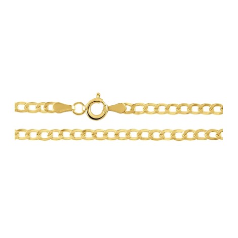 Collana Catena Groumette  Oro Giallo 9kt Piatta Filo 0,80