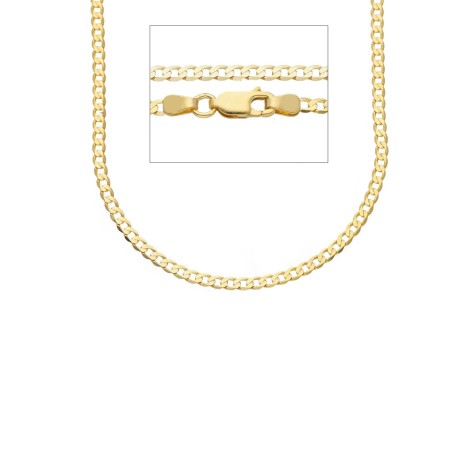 Collana Catena Groumette Oro Giallo 9kt Moschettone Ovale