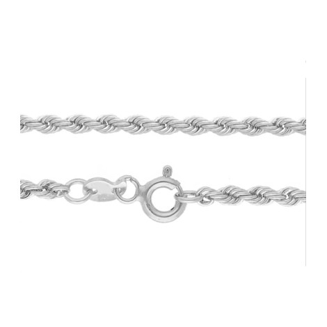 Collana Catena Torchon Oro Bianco 9kt Filo 0,40 chiusura