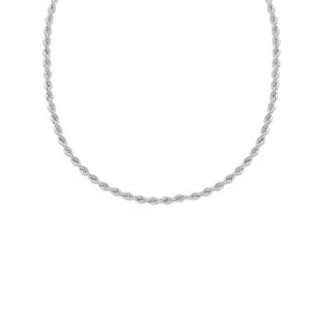 Collana Catena Torchon Oro Bianco 9kt Filo 0,40 dettagli