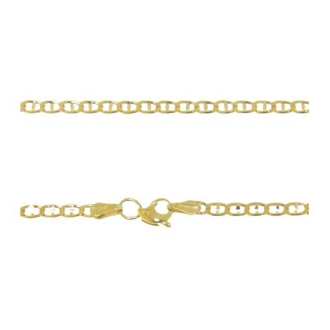 Collana Catena Traversino Piatta Oro Giallo 9kt chiusura