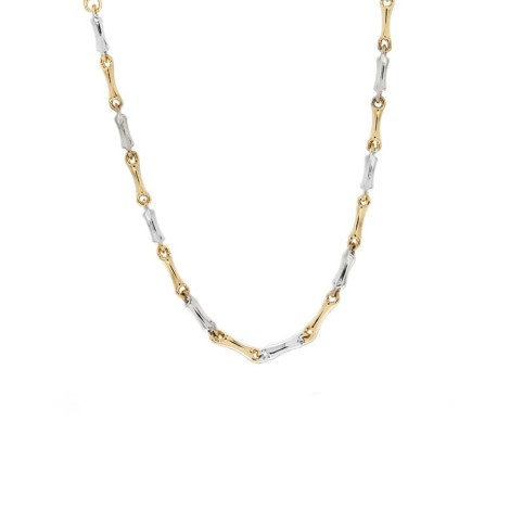 Collana Tubetti Oro Bicolore 9kt Alternata 1/1