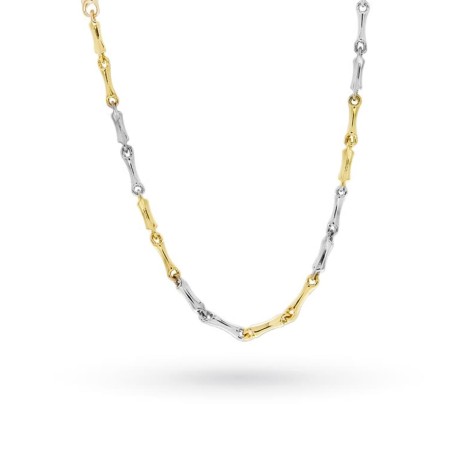 Collana Tubetti Oro Bicolore 9kt Alternata 2/2