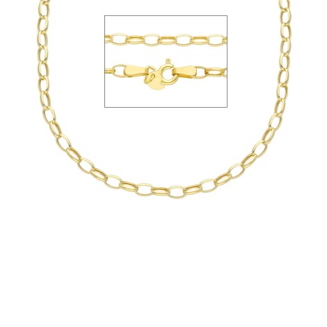 Collana Rolò Larga Oro Giallo 9kt