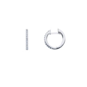 Orecchini Cerchi Oro Bianco 9kt Zirconi
