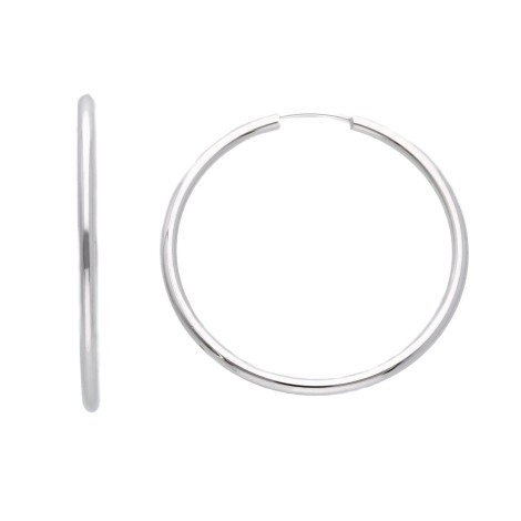 Orecchini Cerchi Oro Bianco 9kt Filo 1,60 grandi
