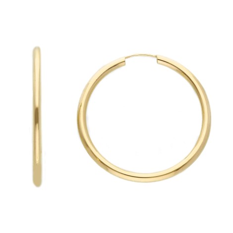 Orecchini Cerchi Oro Giallo 9kt Filo 2mm medi