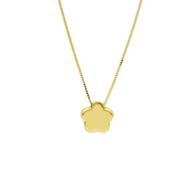 Collana Fiore Oro Giallo 9kt Bombato