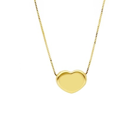 Collana Cuore Oro Giallo 9kt Bombato