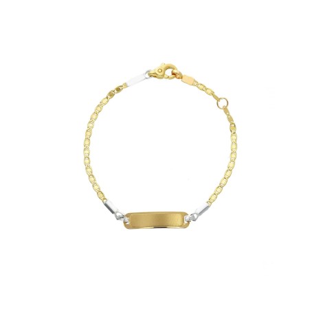 Bracciale Targhetta Oro Bicolore 9kt Baby