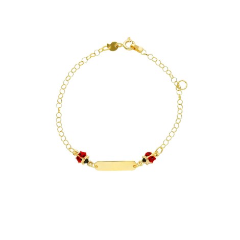 Bracciale Targhetta e Coccinelle Oro Giallo 9kt