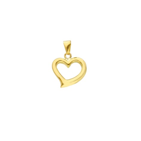 Ciondolo Cuore Oro Giallo 18kt Filo Spesso