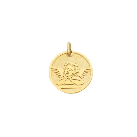 Ciondolo Angelo Oro Giallo 18kt Tondo Grande