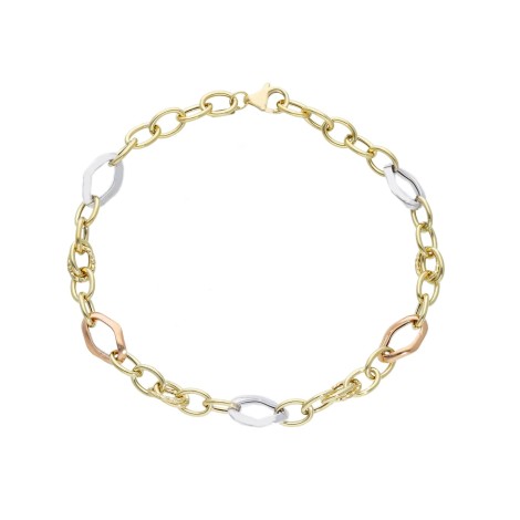 Bracciale Maglie Oro Tricolore 18kt