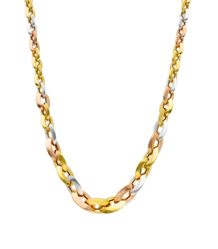 7mm Collana Catena Gourmette Collier Di 585 Oro, Collana IN Oro, 50cm, Uomo 4053