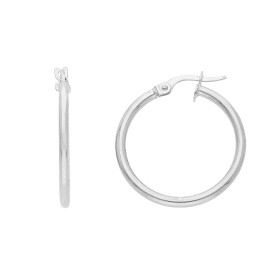 Orecchini Cerchi Oro Bianco 9kt 2mm 30mm