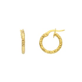 Orecchini Cerchi Oro Giallo 9kt Martellati