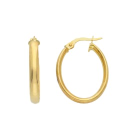 Orecchini Cerchi Ovali Oro Giallo 9kt