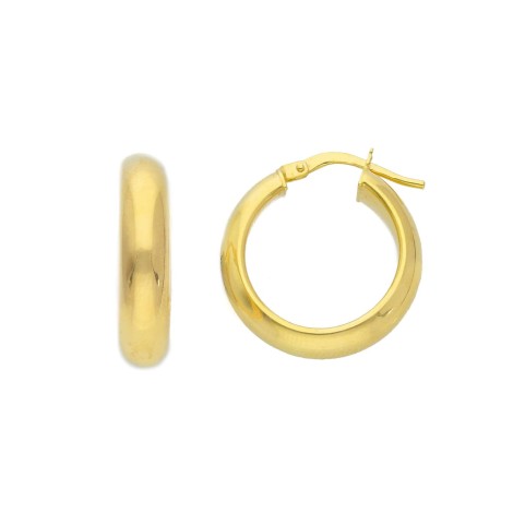 Orecchini Cerchi Oro Giallo 9kt Bombati