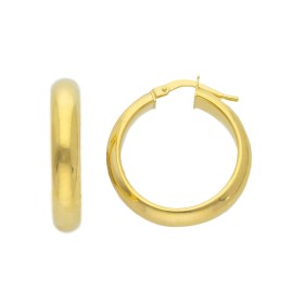 Orecchini Cerchi Oro Giallo 9kt Bombati 2mm