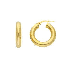 Orecchini Cerchi Bombati Oro Giallo 9kt 4mm