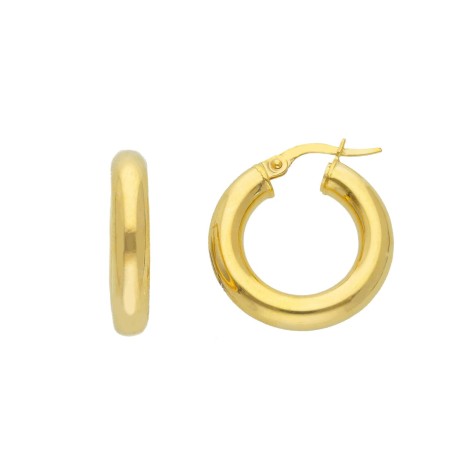 Orecchini Cerchi Bombati Oro Giallo 9kt 4mm