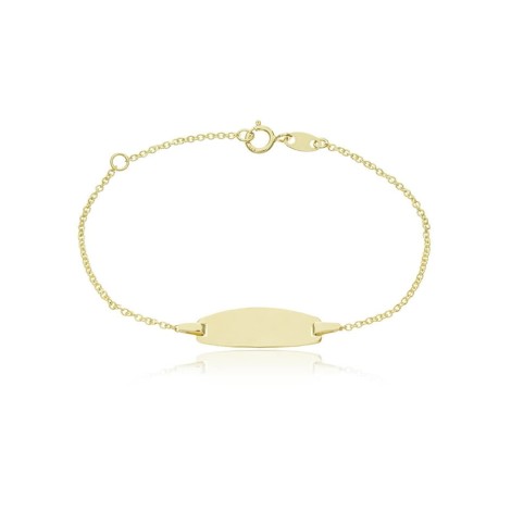 Bracciale Con Targhetta Oro Giallo 9kt Liscia