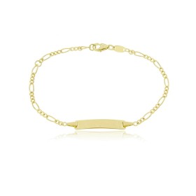 Bracciale Con Targhetta Oro Giallo 9kt Figaro